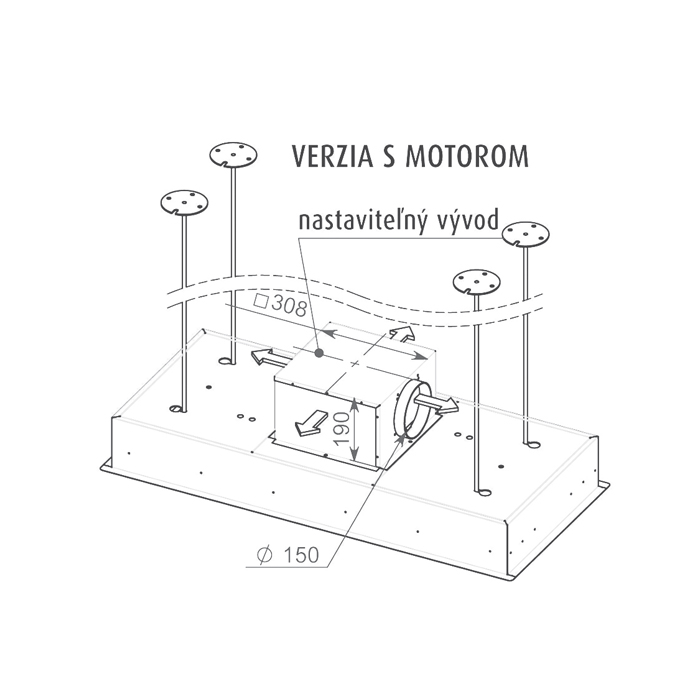 INTEGRATA SOFFITTO univerzlny odsva pr s motorom